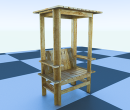 niños madera banco mueble lowpoly 3d print model - Mito3D