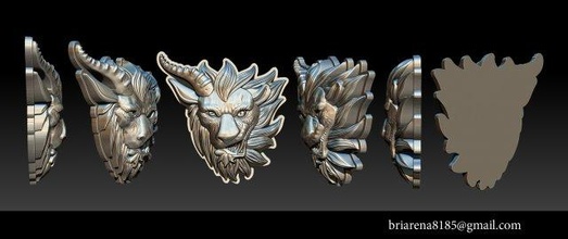 chimera - lion goat head pendant animals 3dprintable mythical creature statue figurine sculpture monster fantasy medallion silver gold jewelry jewellery wild beast 3d print model - Mito3D