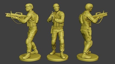 china actual special forces pap 0012 3d print model in figurines 3dexport army man people modern soldier qbz-95 warfare survive military vegetation dioram camouflage company shotgun 3d print model - Mito3D
