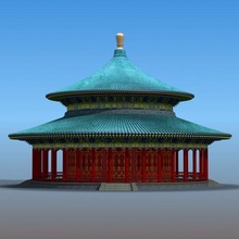 chinois bâtiment 16 pagode asiatique temple textures matériaux détaillé 3d print model - Mito3D
