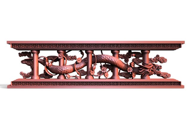 chinois dragon cnc panneaux logos art soulagement fantaisie fleurs 3D print model - Mito3D
