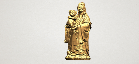 chinese god fortune - fook xing modern interior decorative detailed photorealistic 3d print ready printable printing house decor buddhism orient 3d print model - Mito3D