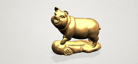 chinese horoscope pig modern interior decorative detailed house decor characters miniatures figurines sculpture 3d print model - Mito3D