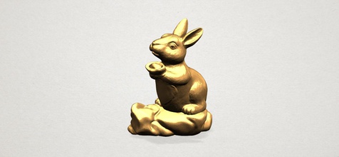 chinese horoscope of rabbit 3d print model in figurines 3dexport modern interior decorative detailed house decor characters miniatures sculpture 3d print model - Mito3D