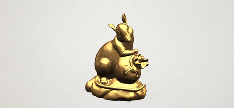 chinese horoscope rat modern interior decorative detailed house decor characters miniatures figurines sculpture 3d print model - Mito3D