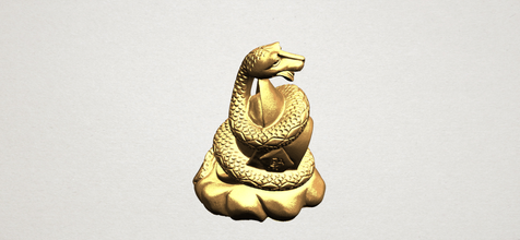 horóscopo chino de la serpiente moderno interior decorativos detallada casa decoración los caracteres las miniaturas figuritas escultura el 3d print model - Mito3D