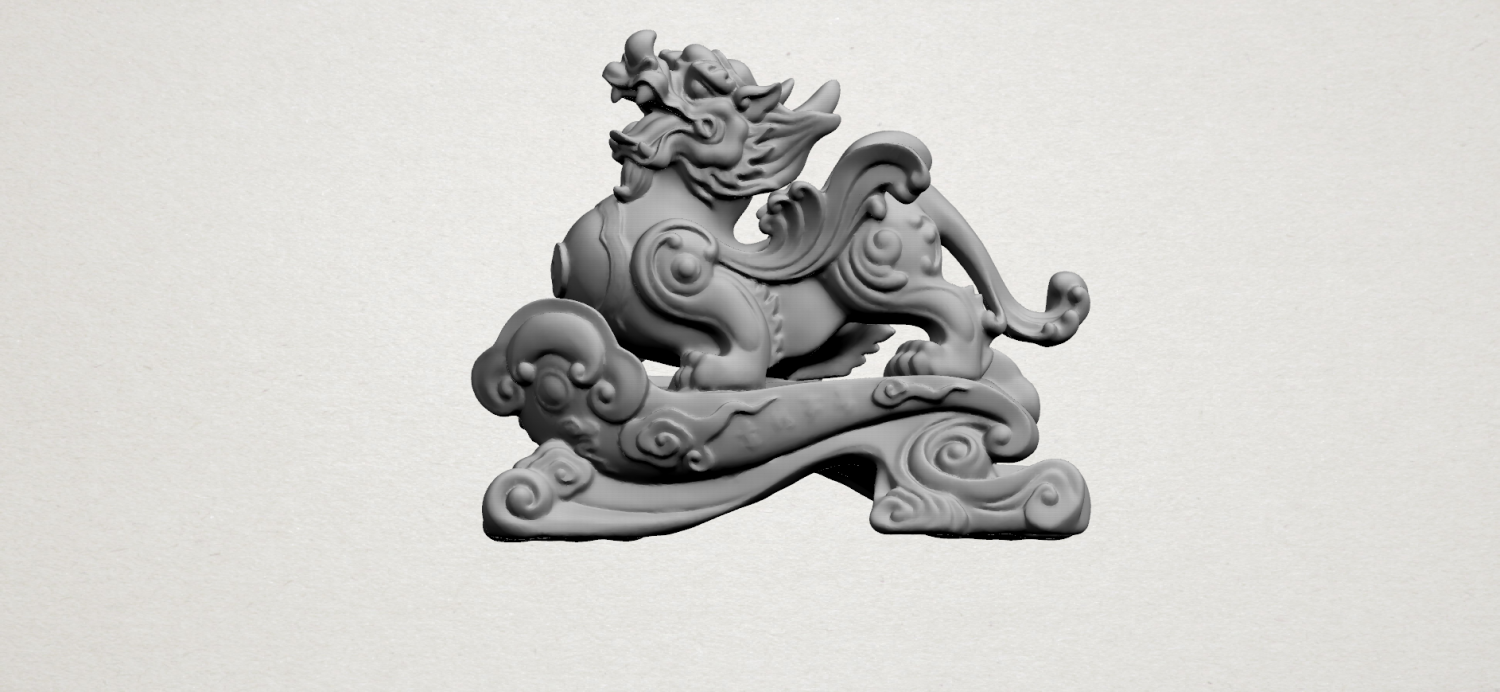 chinesische mythische Kreatur - pi xiu modern Innenraum Dekorative detaillierte Haus Dekor Zeichen miniaturen Figuren Skulptur Chinesisch Horoskop 3D print model - Mito3D