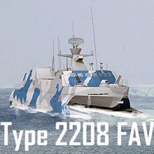 chinese navy type 2208 fast attack craft polygon 2 camouflage patterns included fac stealth modern china gulf ship war russian torpedo boat pirate missile usn yj-82 c-802 guided 3d print model - Mito3D