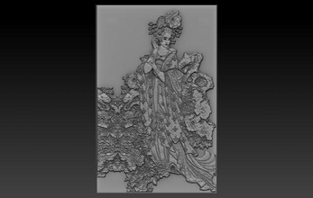 chinese woman relief reliefs reliefmodel chinesewoman 3dprint 3dprintedd 3dprinter 3dprinting 3dtable 3dtableau 3d print model - Mito3D
