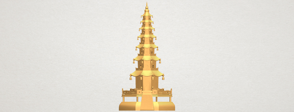 chiness pagoda 3d print model in architecture 3dexport car chair tree table sofa character game exterior human interior people girl house figurines statue sculpture religion temple buddha avalokitesvara 3d print model - Mito3D