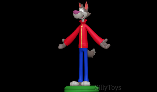 chip wolf - cookie crisp 3d print model animals cereal anthro male 3d print model - Mito3D