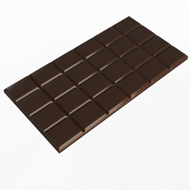 chocolate bar choc candy food pbr realistic sweet dairy milk sugar cocoa brown snack block luxury delicious dessert piece generic 3D print model - Mito3D