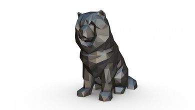 chowchow köpek şekil 3d yazdır model in hayvanlar 3dexport sanat hediye düşük poli 3dprint hayvan dekor heykelcik iç tasarım minyatürler heykel oyuncak karikatür kağıt işi japon katlama sanatı yemek 3d print model - Mito3D