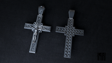 christian cross l 3d print model in pendants 3dexport stereolithography religion jewelry wax printable ornament patterns crucifixion jesus 3d print model - Mito3D