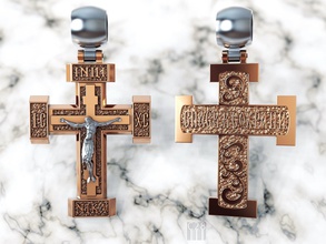christian cross jewel jewellery gold silver 3d rendering religion christ jesus pendant cnc stl printing print 3d print model - Mito3D