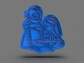christmas cookie cutter nativity cookies christmastree christmasgift cutters cookiecutter cookie-cutter cookiecutters cookies- jesus christian catholic catholicism catholics pastry gourmet food foods 3d print model - Mito3D
