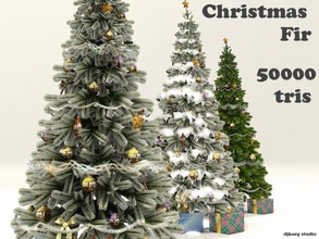Natale abete albero inverno neve gratuito cavalcata anno celebrazione poli dettagliata strutturato 3d print model - Mito3D