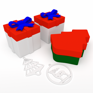 Noël cadeau emballage libre 3d impression modèle arc décorations arbre cerf 3d print model - Mito3D