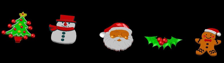 christmas gifts gift santaclaus santa bell jingle mistletoe snowyman snow snowy reinder bear biscuit tree 3d print model - Mito3D