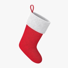 Navidad calcetín vrayfur pelaje medias decoración año fiesta regalo arco Papa Noel claus rojo abeto árbol tradicional guirnalda hogar cinta 3d print model - Mito3D