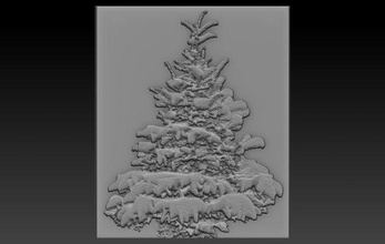 christmas tree relief reliefs reliefmodel christmastree 3dtable 3dtableau 3dprint 3dprinted 3dprinting 3d print model - Mito3D