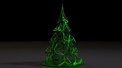 Weihnachten Baum voronoi Dekoration 3dprinting Drucken Schneemann Design Innere 3d Kunst 3d print model - Mito3D