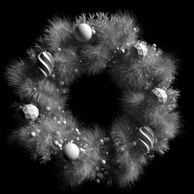 weihnachten kranz weiß 3d modell mas 3dexport baum grün dekorationen design christma ball deko natur nadelbaum geschenk gelb allgemeines dekor stechpalme box feier 3d print model - Mito3D