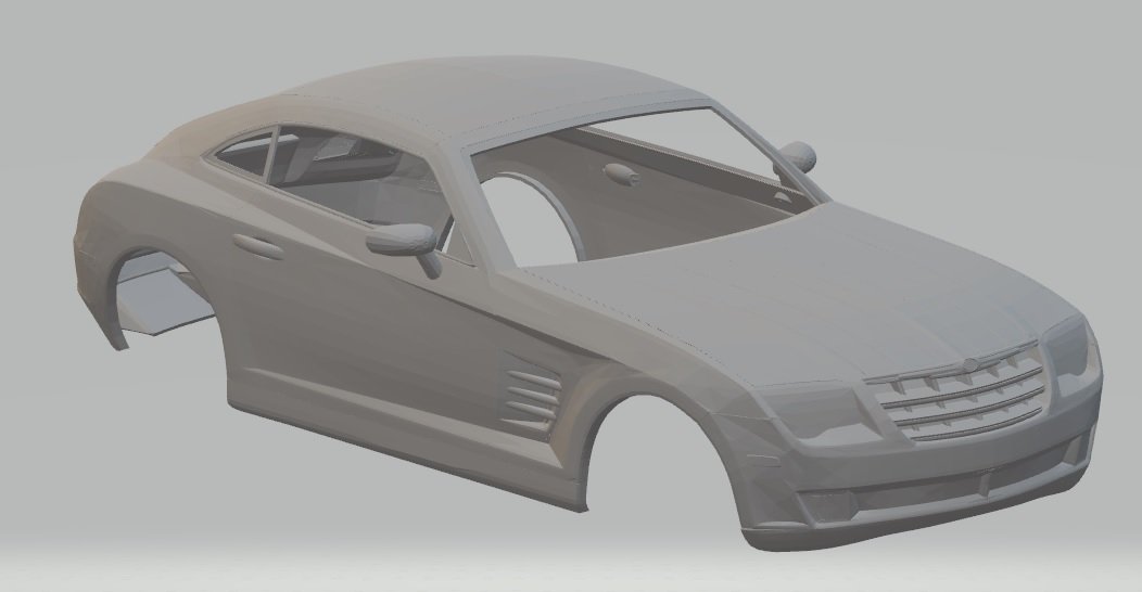 chrysler feux croisés imprimable corps voiture 3d impression modèle in automobile 3dexport fente scalextric tamiya rc radio contrôle coquille 3D print model - Mito3D
