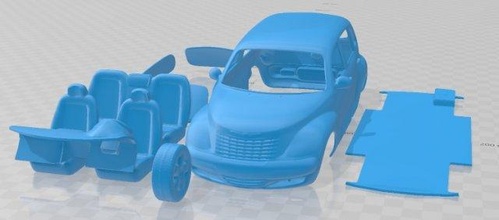 chrysler pt cruzador 2005 imprimível carro fenda escalextrico Tamiya rc miniz passatempo micro 3d print model - Mito3D