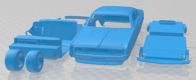 Chrysler valiente cargador 1972 imprimible coche vehiculo 3d impresión modelo automotor espacio scalextric Tamiya rc miniz pasatiempo micro 3d print model - Mito3D