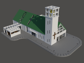 church campanary gauge train electric scale building 3d print model - Mito3D