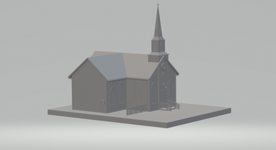 igreja livre 3d impressão modelo in veículo 3dexport diorama 3d print model - Mito3D