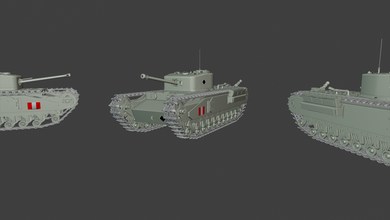 churchill serbatoi guerra tuono wow entusiasma 3d modelli modellazione la stampa di giocattolo panzer panzerkampfwagen 3d print model - Mito3D