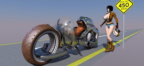 ci fi superbike 3d model in bomber 3dexport cifibike racing videogames bikerace gaming stimulation sketchup render vray vechiles automobiles 3d print model - Mito3D
