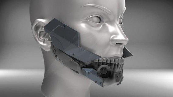 ciborg mâchoire armure jack Raiden métal équipement 3d print model - Mito3D