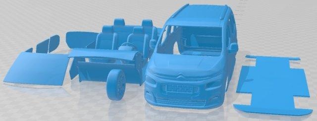 citroen berlingo 2019 printable car automotive slot scalextric tamiya rc miniz hobby micro diecast 3d print model - Mito3D