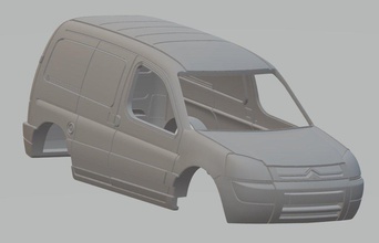 citroen berlingo imprimible cuerpo van furgoneta ranura scalextric tamiya rc radio de control shell transporte 3d print model - Mito3D