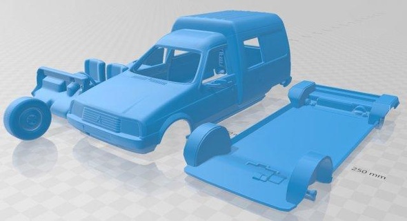 citroen c15 1984 printable car 3d print model automotive slot scalextric tamiya rc miniz hobby micro 3d print model - Mito3D