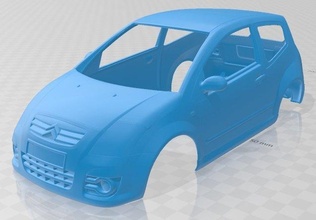 citroen c2 2008 printable body car 3d print model in automotive 3dexport slot scalextric tamiya rc miniz hobby micro 3d print model - Mito3D