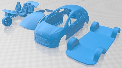 citroen c3 2010 imprimible coche vehiculo 3d impresión modelo in automotor 3dexport espacio scalextric tamiya rc miniz pasatiempo micro 3d print model - Mito3D