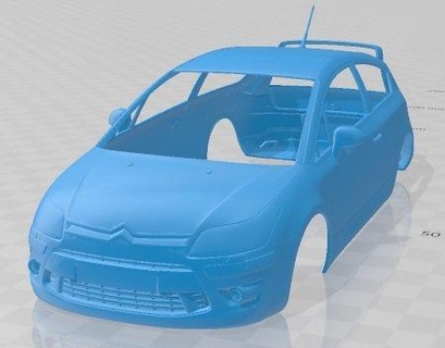 citroen c4 vts stampabile corpo macchina 3d stampa modello in settore automobilistico 3dexport fessura scalextric tamiya rc miniz passatempo micro 3d print model - Mito3D