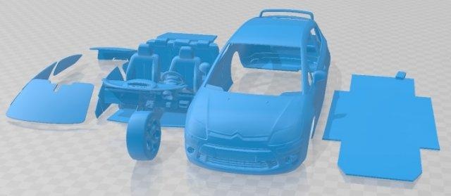 citroen c4 vts imprimible coche vehiculo automotor espacio scalextric Tamiya rc miniz pasatiempo micro 3d print model - Mito3D