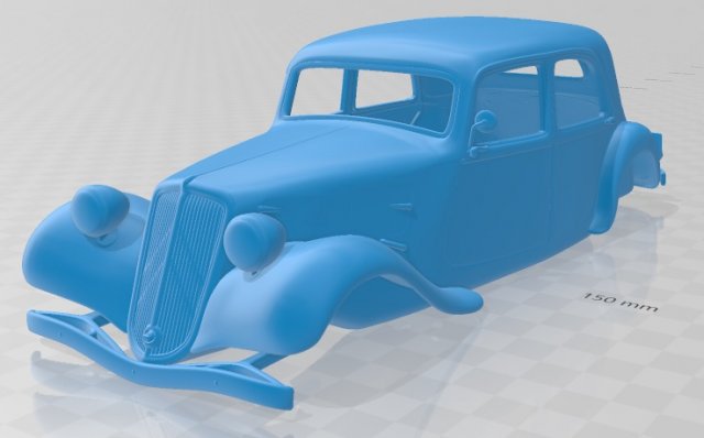 citroen tracción vanguardista 1939 imprimible cuerpo coche vehiculo automotor espacio scalextric Tamiya rc miniz pasatiempo 3D print model - Mito3D
