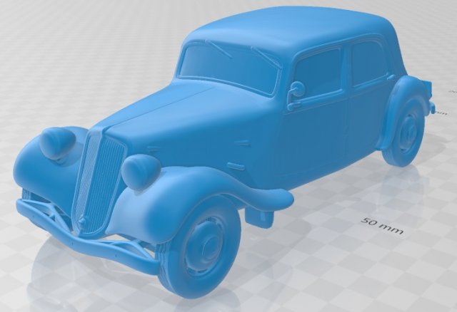 citroen tracción vanguardista 1939 imprimible coche vehiculo automotor diorama modelado pasatiempo sólido escala modelo 3D print model - Mito3D