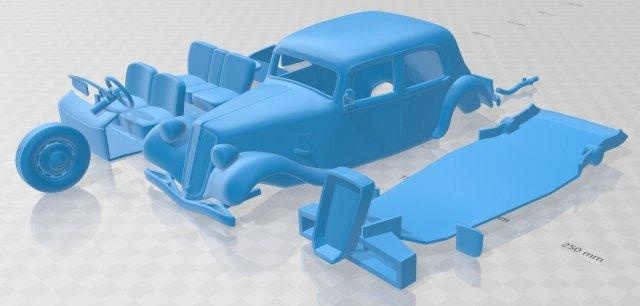 citroen tracción vanguardista 1939 imprimible coche vehiculo automotor citroen tracción vanguardista 1939 imprimible coche vehiculo espacio scalextric Tamiya rc miniz pasatiempo micro 3d print model - Mito3D