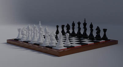classic chess 3d print model in board games 3dexport chessboard chesspieces 3d print model - Mito3D