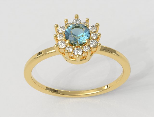 classico pietra preziosa squillare anelli oro gioielleria paulorani moda moderno argento diamante gemma classe Fidanzamento gemstone ring classic engagement class 3D print model - Mito3D