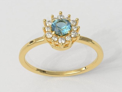 classique gemme bague anneaux or bijoux paulorani branché mode moderne argent diamant classe engagement gemstone ring classic class 3d print model - Mito3D