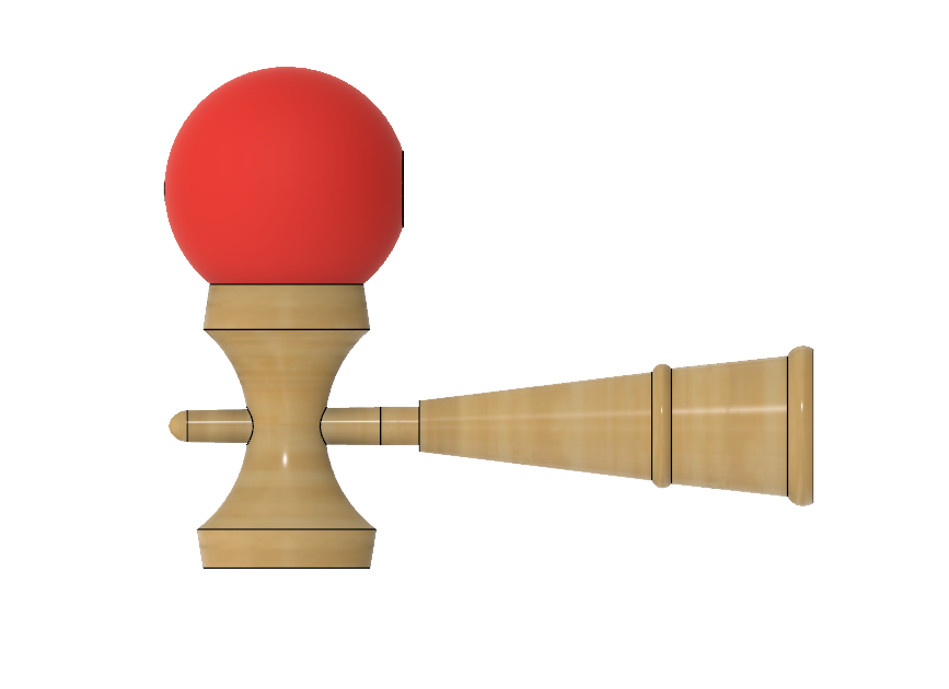 classic kendama 3d print model in toys 3dexport ball catch catching skill japan japanese sword cup spike ball-and-cup boliche balero juggling yoyo diabolo hawaiian bilboquet game gaming 3D print model - Mito3D