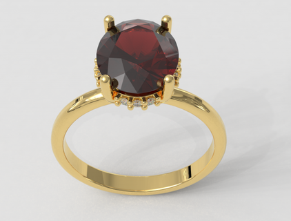 clássico oval pedra preciosa anel argolas ouro joalheria paulorani moda moderno prata imprimível gema diamante gemstone ring classic printable 3d print model - Mito3D